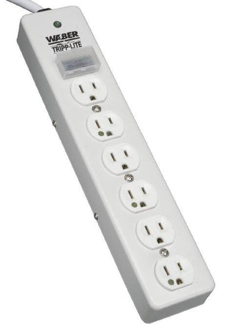 Tripp Lite Surge Protector Strip Medical Rt Angle Plug 6 Outlet 10ft Cord