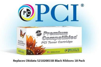 Pci Okidata 52102001 18-pack Black Ribbons