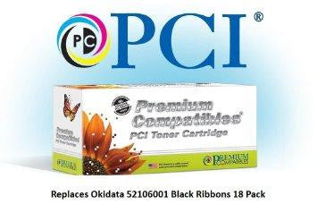 Pci Okidata 52106001 18-pack Black Ribbons