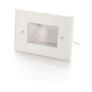 C2g Single Gang Easy Mount Recessed Low Voltage Cable Plate (white)