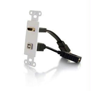 C2g Hdmi And Usb Pass-through Decora Style Wall Plate - White