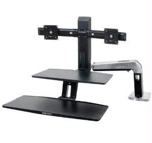 Ergotron Workfit-a With Suspended Keyboard, Sit-stand Workstation, Dual Monitors (polishe