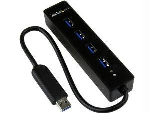Startech 4 Port Portable Superspeed Usb 3.0 Hub With Built-in Cable
