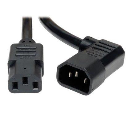 Tripp Lite Heavy-duty Power Extension Cord 15a, 14awg (right Angle Iec-320-c14 To Iec-320-c