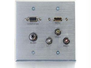 C2g Hdmi, Vga, 3.5mm, Composite Video And Stereo Audio Pass-through Wall Plate - Alu