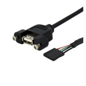 Startech 3 Ft Panel Mount Usb Cable - Usb A To Motherboard Header Cable F-f