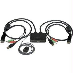 Startech 2 Port Usb Displayport Cable Kvm Switch W- Audio And Remote Switch - Usb Powered
