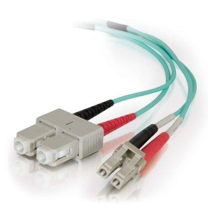 C2g 1m Lc-sc 40-100gb 50-125 Om4 Duplex Multimode Pvc Fiber Optic Cable - Aqua