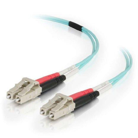 C2g 1m Lc-lc 40-100gb 50-125 Om4 Duplex Multimode Pvc Fiber Optic Cable - Aqua