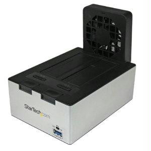 Startech Dock Up To Two 2.5in Or 3.5in Sata Ssds-hdds In A Stylish Black Docking Station