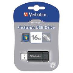 Verbatim Americas Llc Pinstripe 16gb Usb Flash Drive Black