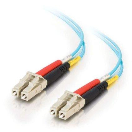 C2g 50m Lc-lc 10gb 50-125 Om3 Duplex Multimode Pvc Fiber Optic Cable - Aqua