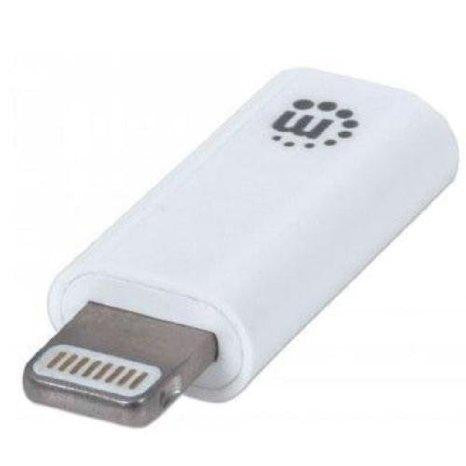 Manhattan - Strategic Micro-b Female-lightning Connector Male, White.for Iphone 5s, Iphone 5c, Ipo