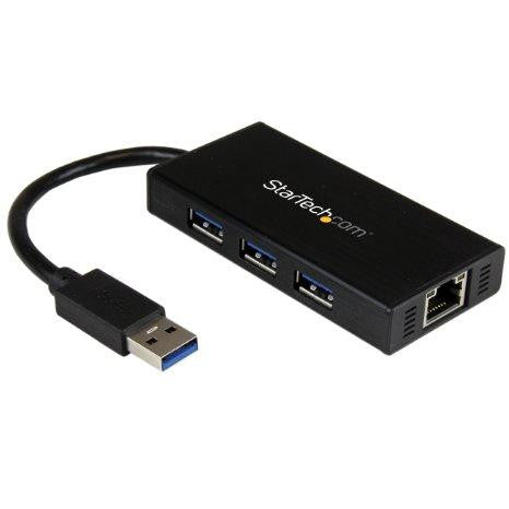 Startech Add 3 External Usb 3.0 Ports W- Uasp And A Gb Ethernet Port To Your Laptop Throu