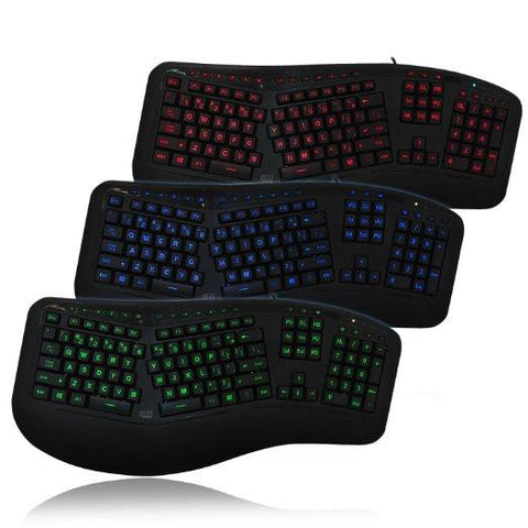 Adesso Adesso Tru-form 150 - 3-color Illuminated Ergonomic Keyboard