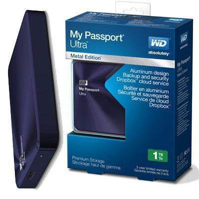 Western Digital My Passport Ultra Metal Edition 1tb Blue-black Premium Storage With Style