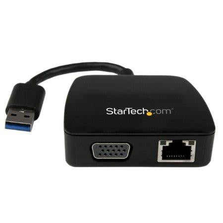 Startech Add A Gigabit Ethernet Rj45 Port And Vga Output To Your Laptop - Travel Adapter