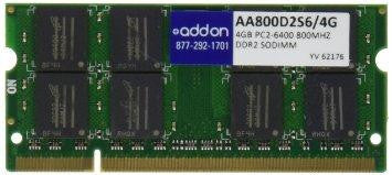 Add-on-computer Peripherals, L Addon Jedec Standard 4gb Ddr2-800mhz Unbuffered Dual Rank 1.8v 200-