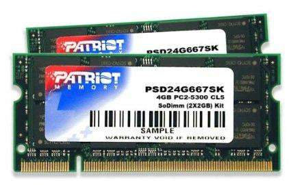 Patriot Memory Llc Patriot Signature Ddr2 4gb (2 X 2gb) Cl5 Pc2-5300 (667mhz) Sodimm Kit