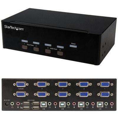Startech 4-port Kvm Switch With Dual Vga - Usb 2.0,control Four Dual Vga, Usb-equipped Pc