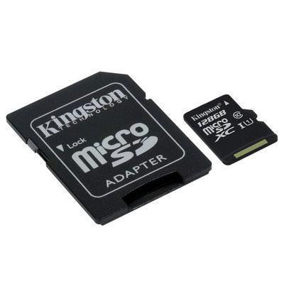 Kingston 128gb Microsdxc Class 10 Uhs-i 45mb-s Read Card + Sd Adapter
