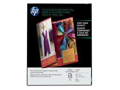 Hewlett Packard Hp Tri-fold Brochure Paper - Paper - Matte Photo Paper - Letter A Size (8.5 In X